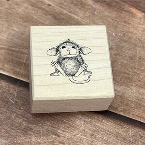1999 HOUSE MOUSE B337 MUDPIE SITTING WOOD / RUBBER STAMP BY STAMPA ROSA